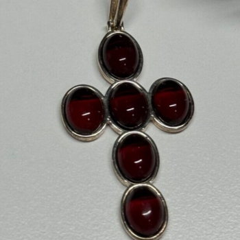 925 Sterling Silver Agate Cross