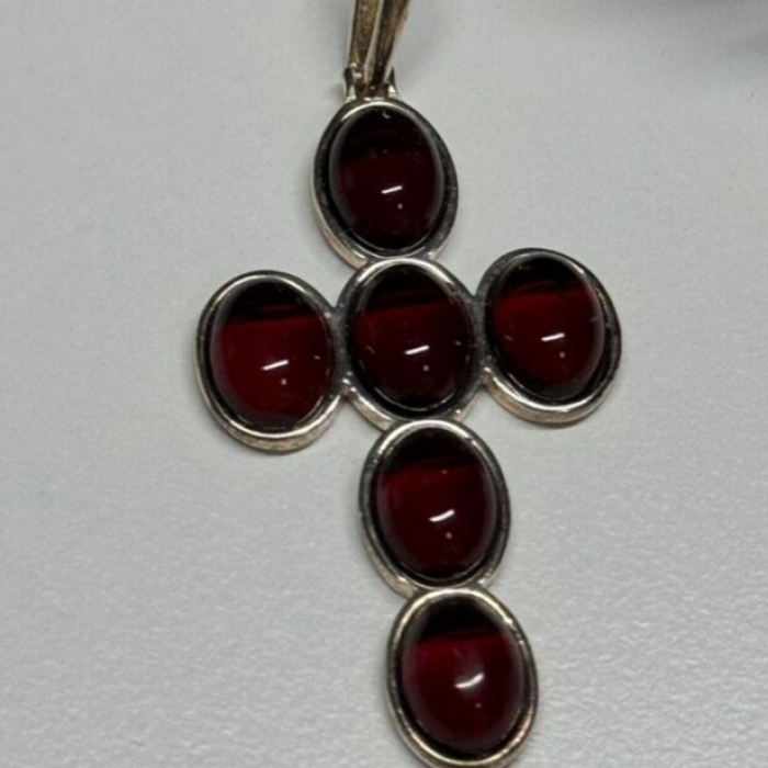 925 Sterling Silver Agate Cross