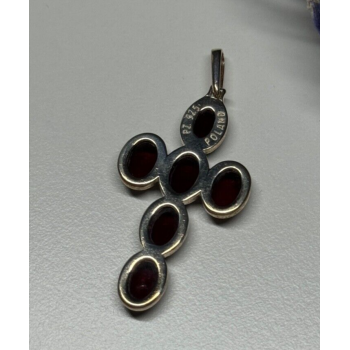 925 Sterling Silver Agate Cross
