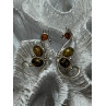 925 Sterling Silver Amber Earrings Length 2 Inch