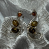 925 Sterling Silver Amber Earrings Length 2 Inch