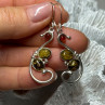 925 Sterling Silver Amber Earrings Length 2 Inch