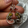 925 Sterling Silver Amber Earrings Length 2 Inch