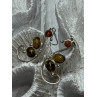 925 Sterling Silver Amber Earrings Length 2 Inch