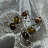 925 Sterling Silver Amber Earrings Length 2 Inch
