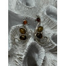 925 Sterling Silver Amber Earrings Length 2 Inch