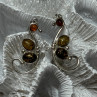 925 Sterling Silver Amber Earrings Length 2 Inch