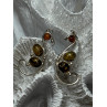 925 Sterling Silver Amber Earrings Length 2 Inch