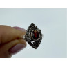 925 Sterling Silver Garnet & Marcasites Ring Size 7