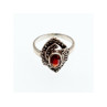 925 Sterling Silver Garnet & Marcasites Ring Size 7