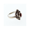 925 Sterling Silver Garnet & Marcasites Ring Size 7