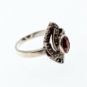 925 Sterling Silver Garnet & Marcasites Ring Size 7