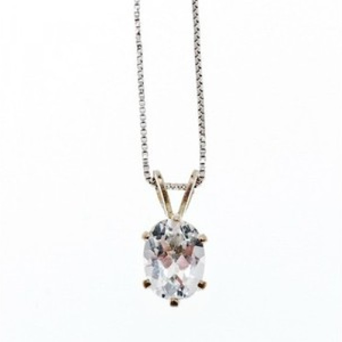 925 Sterling Silver White Tourmaline (Achroite) Chain With Pendant