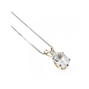 925 Sterling Silver White Tourmaline (Achroite) Chain with Pendant