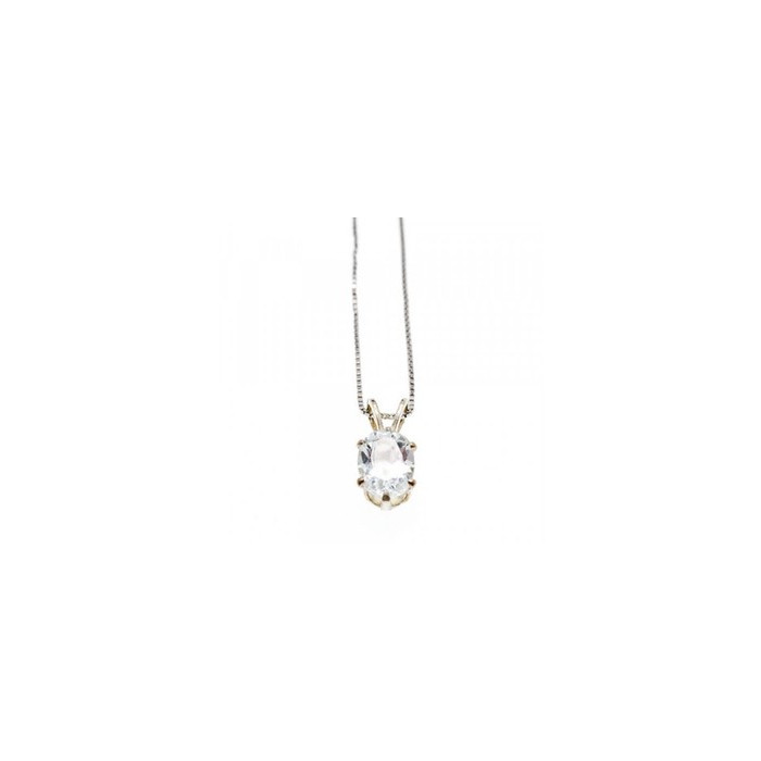 925 Sterling Silver White Tourmaline (Achroite) Chain with Pendant