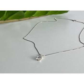 925 Sterling Silver White Tourmaline (Achroite) Chain with Pendant