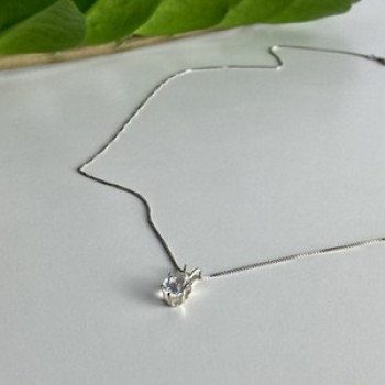 925 Sterling Silver White Tourmaline (Achroite) Chain With Pendant