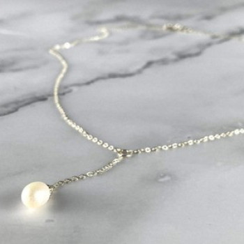 925 Sterling Silver Pearl Necklace Italy