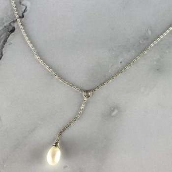 925 Sterling Silver Pearl Necklace Italy