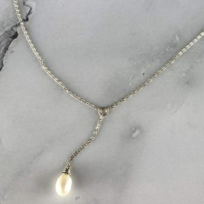 925 Sterling Silver Pearl Necklace Italy