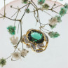 925 Sterling Silver Gold Plated Emerald & CZ Pendant