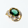 925 Sterling Silver Gold Plated Emerald & CZ Pendant