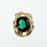 925 Sterling Silver Gold Plated Emerald & CZ Pendant