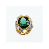 925 Sterling Silver Gold Plated Emerald & CZ Pendant