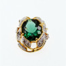925 Sterling Silver Gold Plated Emerald & CZ Pendant