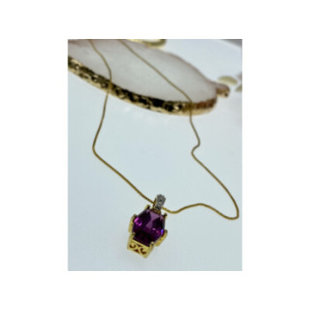 925 Sterling Silver Gold Plated Spinel Chain With Pendant