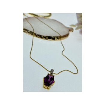 925 Sterling Silver Gold Plated Spinel Chain With Pendant