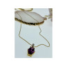 925 Sterling Silver Gold Plated Spinel Chain With Pendant