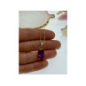 925 Sterling Silver Gold Plated Spinel Chain With Pendant