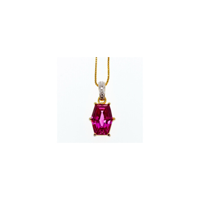 925 Sterling Silver Gold Plated Spinel Chain With Pendant