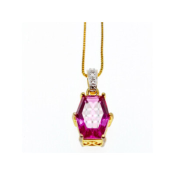 925 Sterling Silver Gold Plated Spinel Chain With Pendant