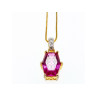 925 Sterling Silver Gold Plated Spinel Chain With Pendant