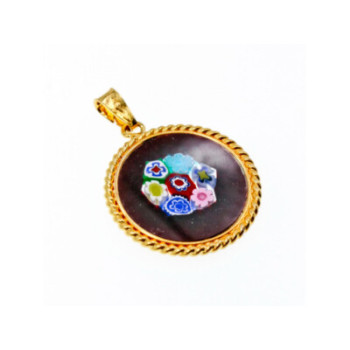 925 Sterling Silver Gold Plated Enamel Pendant