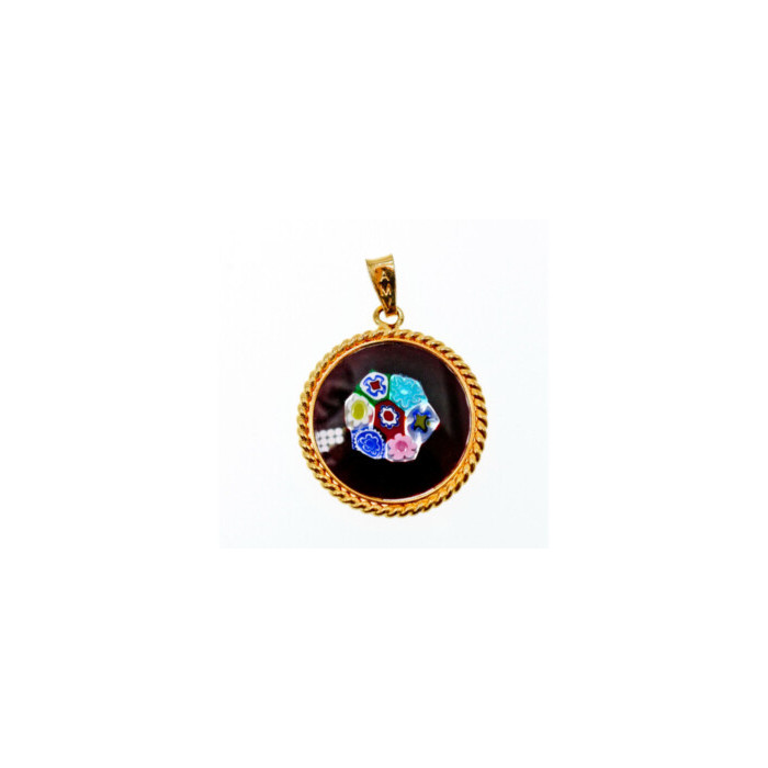 925 Sterling Silver Gold Plated Enamel Pendant