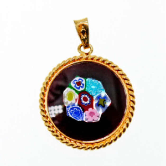 925 Sterling Silver Gold Plated Enamel Pendant