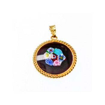 925 Sterling Silver Gold Plated Enamel Pendant