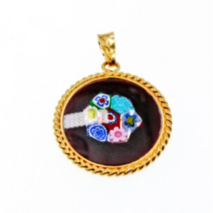 925 Sterling Silver Gold Plated Enamel Pendant