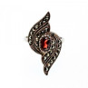 Vintage 925 Sterling Silver Garnet & Marcasites Ring Size 5.5