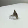 Vintage 925 Sterling Silver Garnet & Marcasites Ring Size 5.5