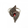 Vintage 925 Sterling Silver Garnet & Marcasites Ring Size 5.5