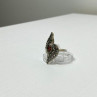 Vintage 925 Sterling Silver Garnet & Marcasites Ring Size 5.5