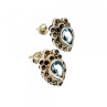 925 Sterling Silver Topaz & Marcasites Stud Earrings