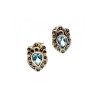 925 Sterling Silver Topaz & Marcasites Stud Earrings