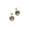 925 Sterling Silver Topaz & Marcasites Stud Earrings