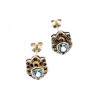 925 Sterling Silver Topaz & Marcasites Stud Earrings