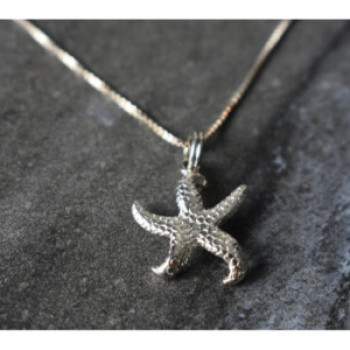 925 Sterling Silver Starfish Chain With Pendant Italy